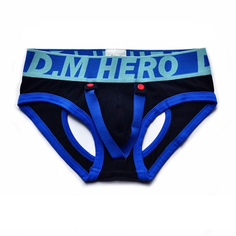 

Man's underwear ropa interior hombre gay sexy cut-out mens underwear underpants cotton buckle slip hombre sous vetement homme 201112, White