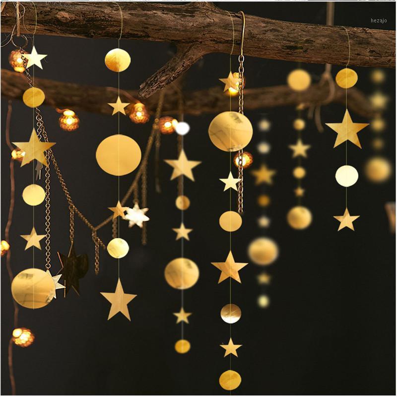 

4m Golden Silver Star Garland Christmas Decorations for Home New Year Decoration Christmas Ornaments Navidad Kerst Decoratie.1