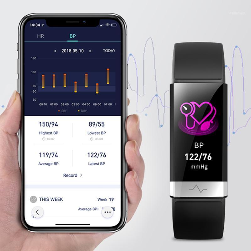 

New Blood Pressure Wrist Band Heart Rate Monitor Bracelet ECG PPG HRV Smart Watch With Electrocardiogram Display Wristband1