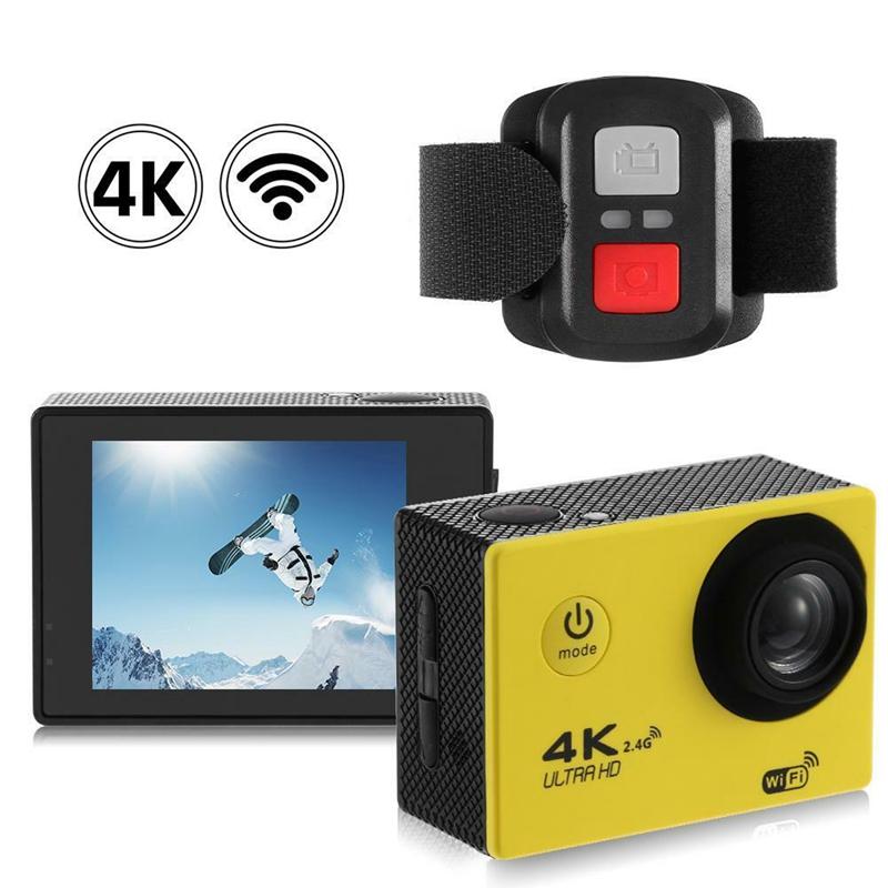 

4K WiFi 2.4G Outdoor Camera 1080P Ultra HD 30M Waterproof 170° Wide Angle Camera Portable Outdoor Diving Bike DVR, White