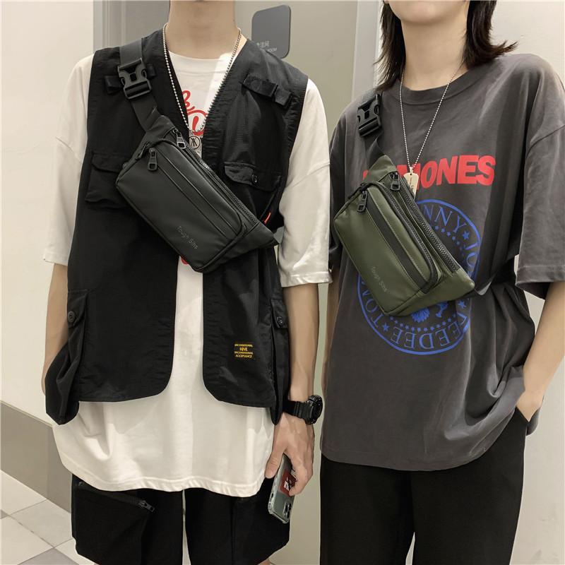 

New Saszetka Na Biodra Unisex Pockets Trendy Outdoor Pockets Storage Bag Personal Anti-theft Waist Bags Messenger Bag Fanny Pack, Black