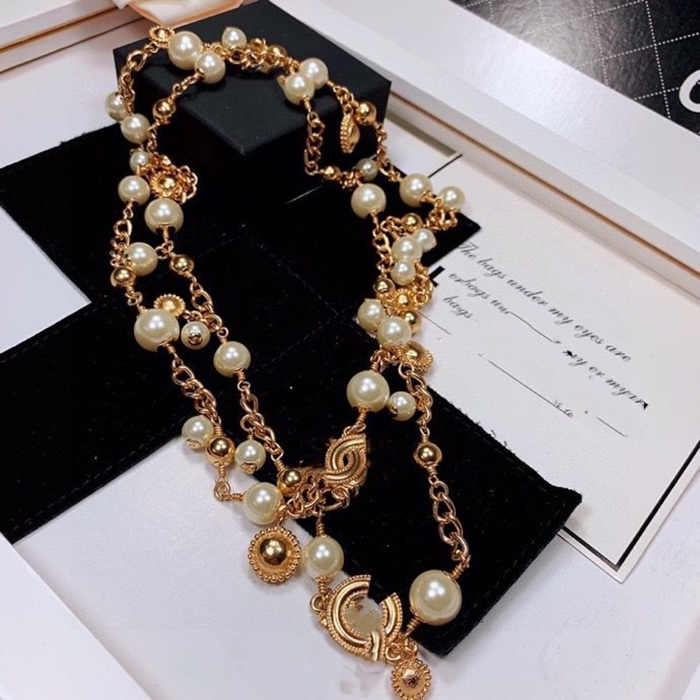 

Fashion Have stamps brand designe Retro Pearl necklace for women Wedding Bridal Dress Party lovers gift luxury jewelry for Bride With BOX