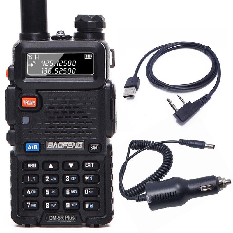 

Baofeng DM-5R PLUS Dual Time Slot Tier1 Tier2 Digital Walkie Talkie DMR Dual Band Radio +Programming cable car charger