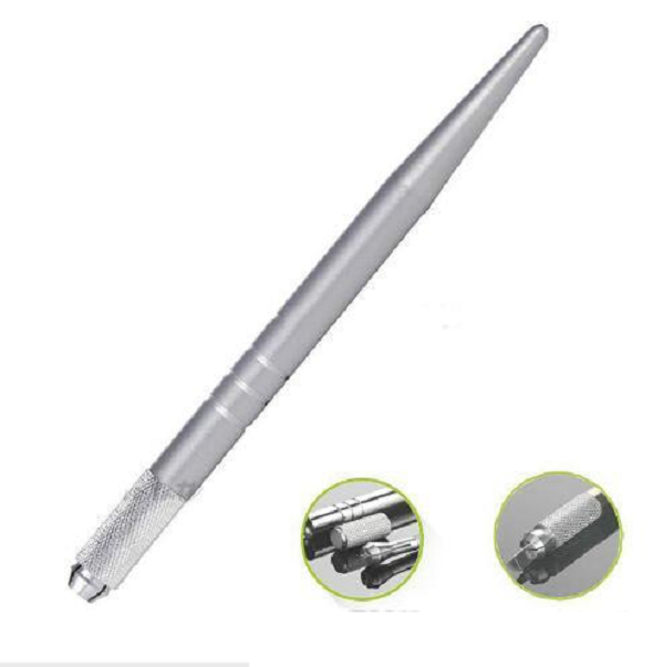 

2022 NEW Wholesale 200Pcs silver professional permanent makeup pen 3D embroidery makeup manual pen tattoo eyebrow microblade free