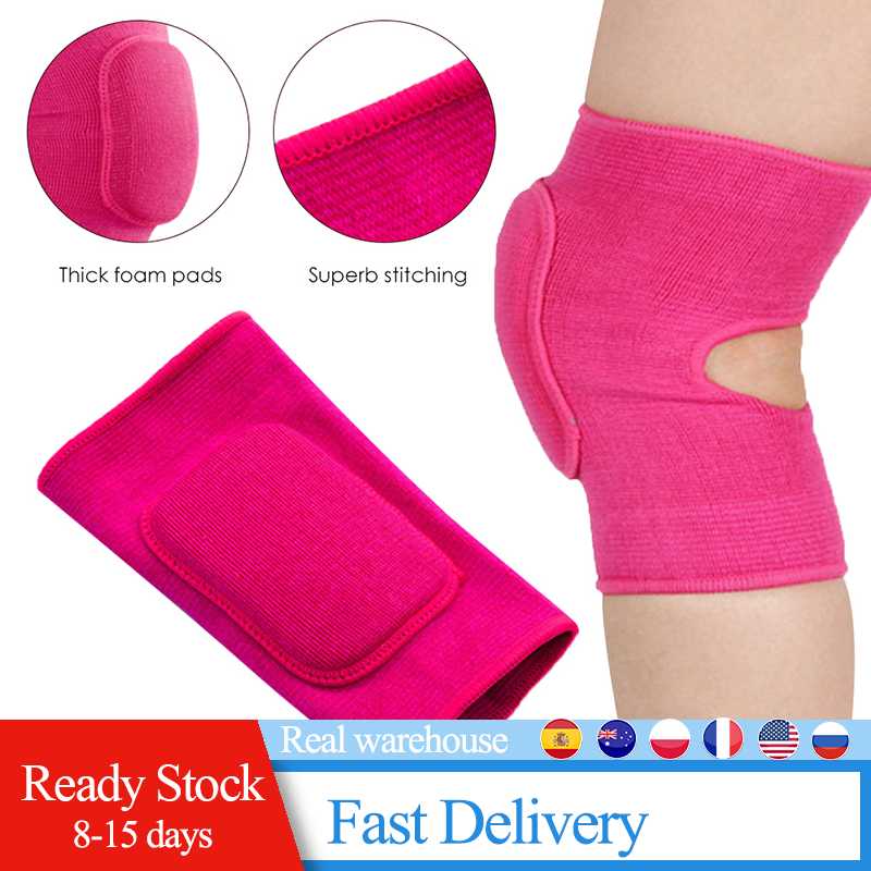 

1Pc Knee Brace Support Fitness Accessories Knee Sleeve for Kids and Adults with Foam Cushion Front Pads, Red