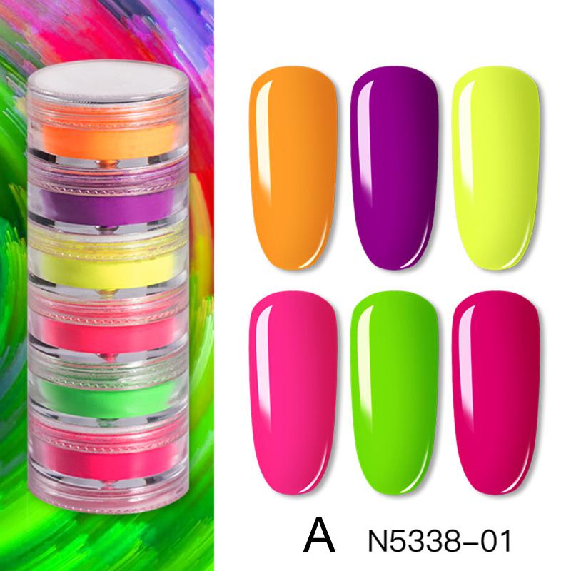 

6 Colors Nail Neon Powder Set Fluorescent Pigment Nail Powder Manicure Decoration Art ZGOOD