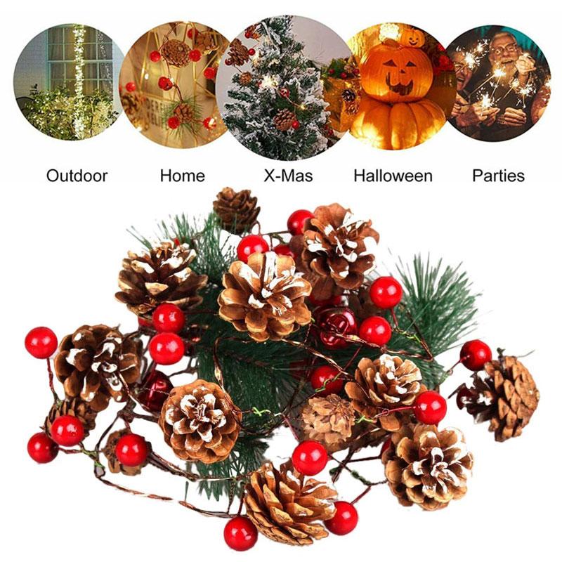 

led christmas lights explosion pine needles pine cone copper wire lights ins decoration christmas string