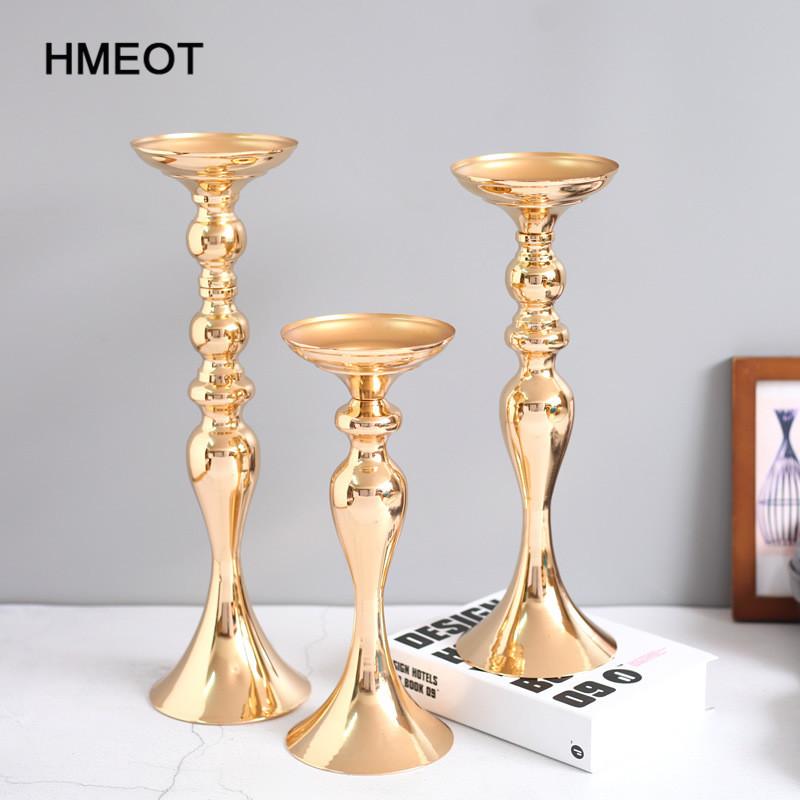 

51cm/20" Gold Candle Holders flower Vase Table Centerpiece Event Flower Rack Road Lead Wedding Decoration Metal Candlestick 1pcs, Silver