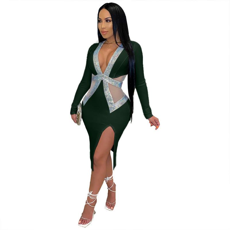 

Dress for Woman Plus Size Party Elegant V Neck Mesh Waist Bodycon Prom Sexy Evening Maxi Dresses Birthday Wholesale Dropshipping, Black