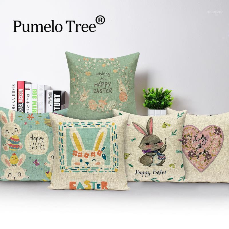 

Easter Cushion Cover Living Room Pillow Cover Decorative Pillows Case Farmhouse Painting Home Bedroom Print Cushions1, L2122-7