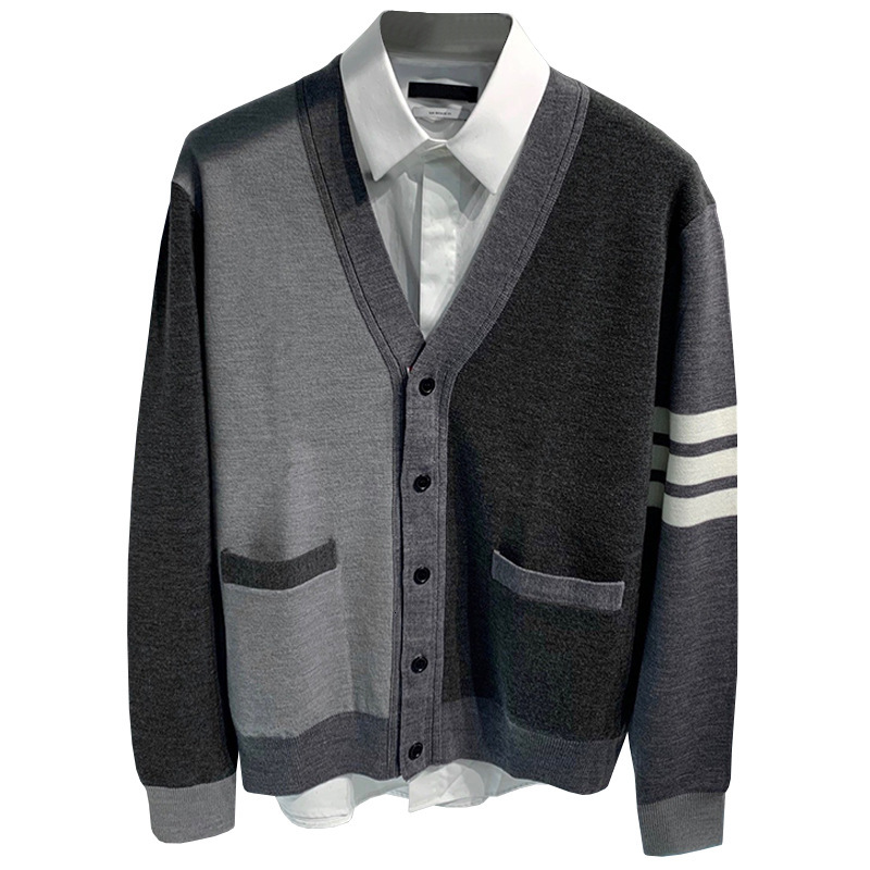 

2021 New Classic Luxury Embroidered Striped Mesh Cardigan Asian Plug High Quality # N418 F2VD, Black