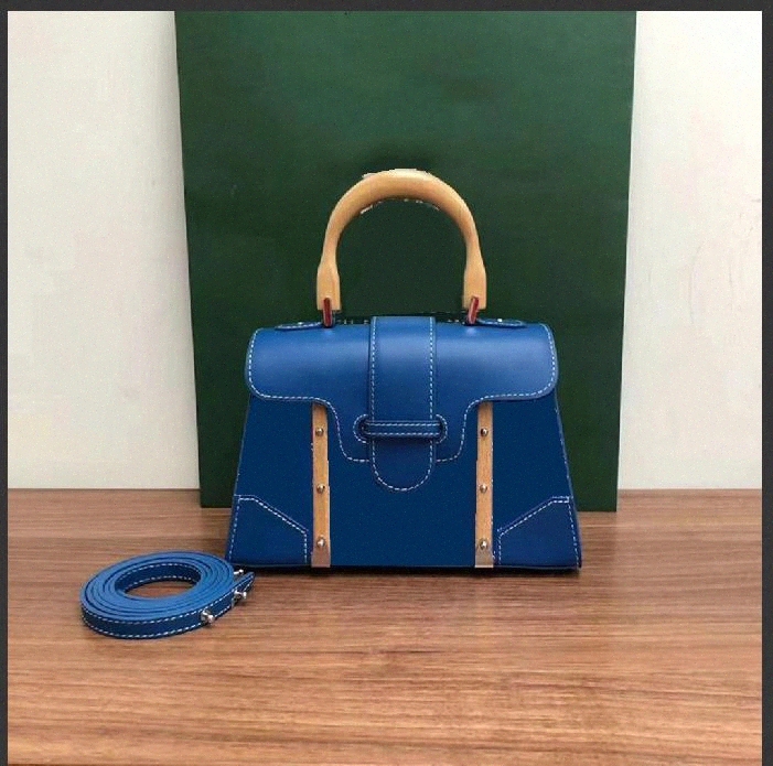 

bags goya Mini Saigon bag wooden handle handbag One Shoulder Messenger female Handbags Cowhide Wallet [with box] dust bags 21x14cm 58Rg#