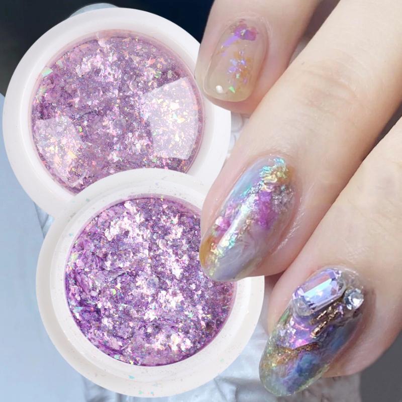 

1 Box Mermaid Opal Powder Nail Glitter Aurora Shimmer Sequins Mirror Flakes Manicure UV Gel Polish Art Decoration LA1857