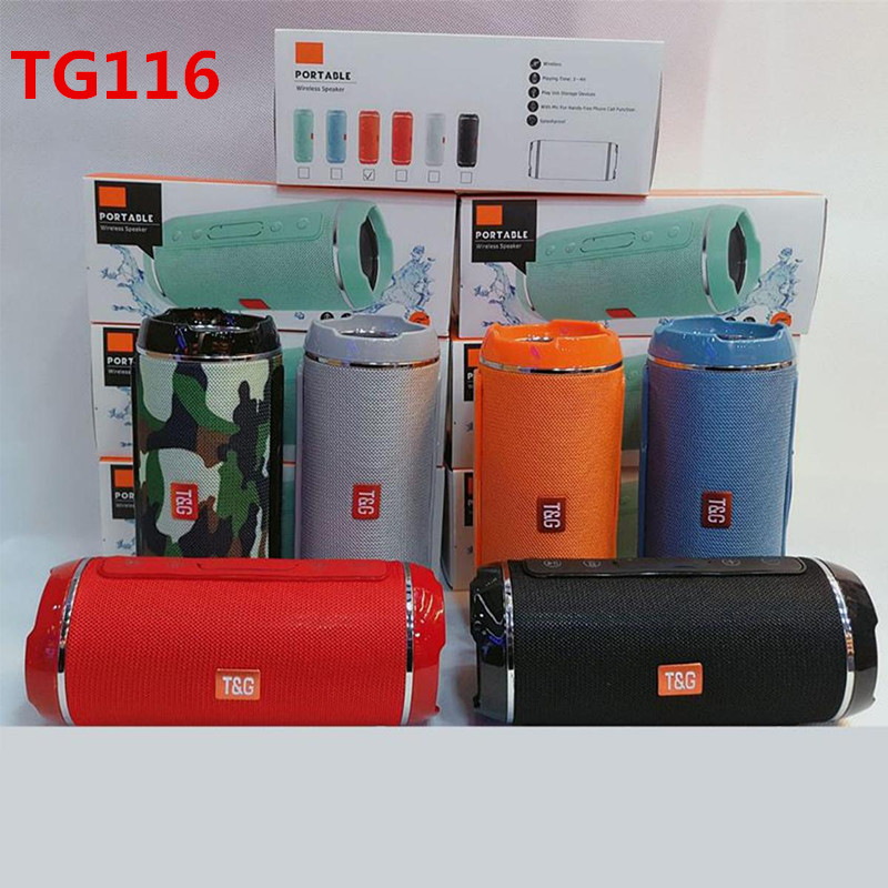 

T&G TG116 Double Horn Cloth Net Wireless Bluetooth Speakers Mini Portable Speaker Support TF Card Hand-free Mic Stereo For Mobile Phone