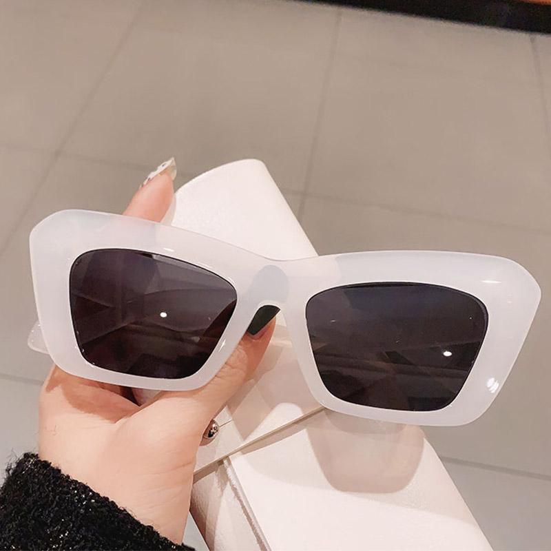

Sunglasses Vintage Square Women Wide Frame Original Sun Glasses Fashion Female Gradient White Oculos