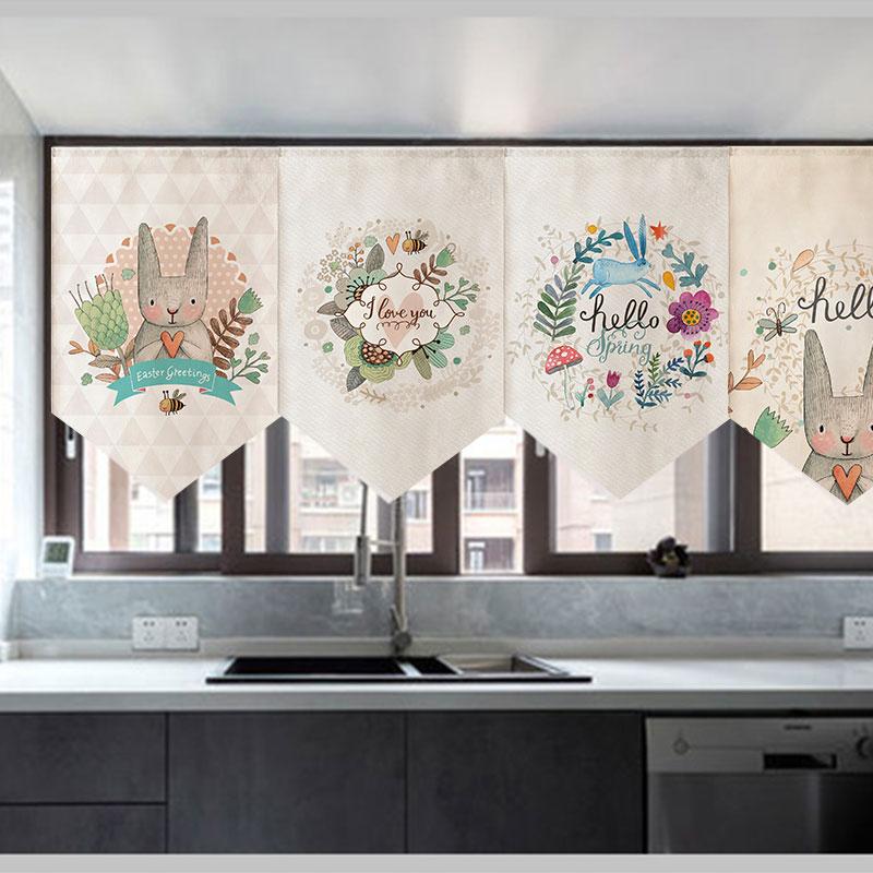

Nordic Cartoon Partition Flag Curtain Decoration Japanese Triangular Curtain Door Bedroom Kitchen, 02