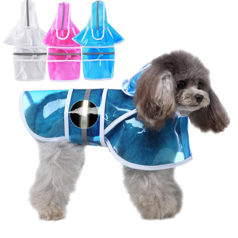 

Reflective Pet Dog Raincoat Waterproof Transparent Raincoats For Small Medium Large Dogs Hooded Puppy Rain Jacket Chihuahua, White