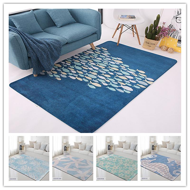 

2020 Morden Sea Animals Coral Velvet Carpets For Living Room Bedroom Area Rugs Computer Sofa Coffee Table Carpet and Play Mats1