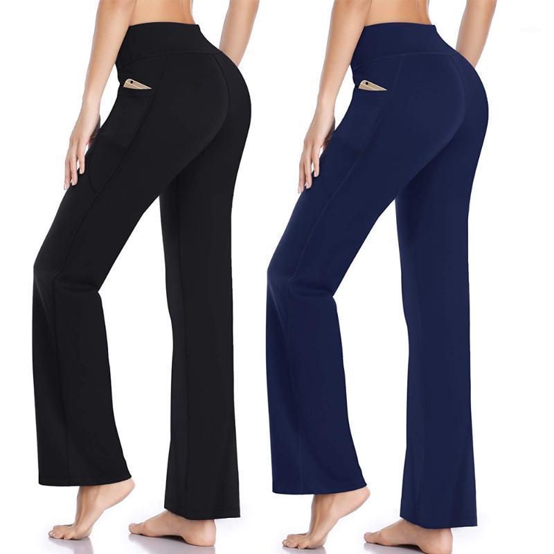 

Vertvie 2020 Fashion Women Sports Pants Yoga Running Jogging Bootleg Pants Inner Pocket Light Weight High Waist Leggings Fitness1, Blue