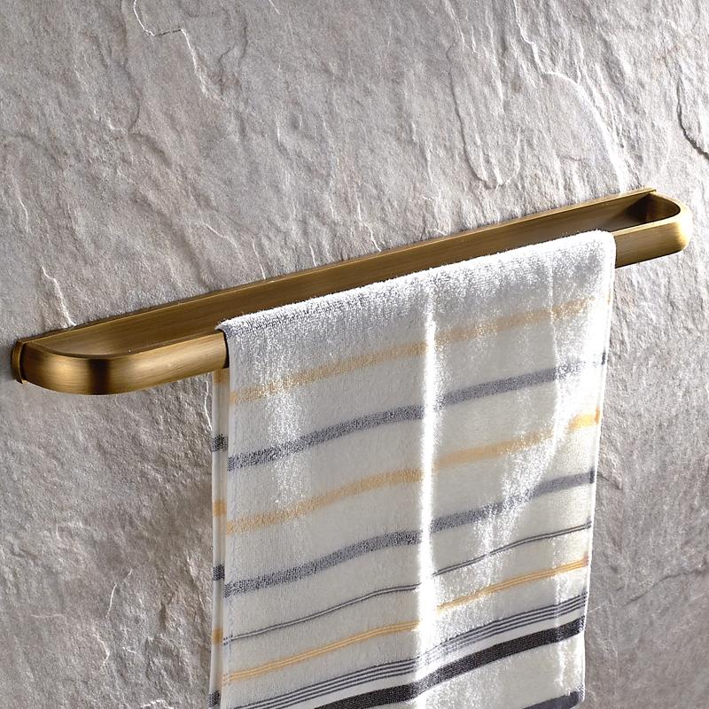 

Antique Solid Brass Single Towel Bar 57cm Brushed Bronze Towel Rack Holder Wall Mounted Bathroom Accessories T01