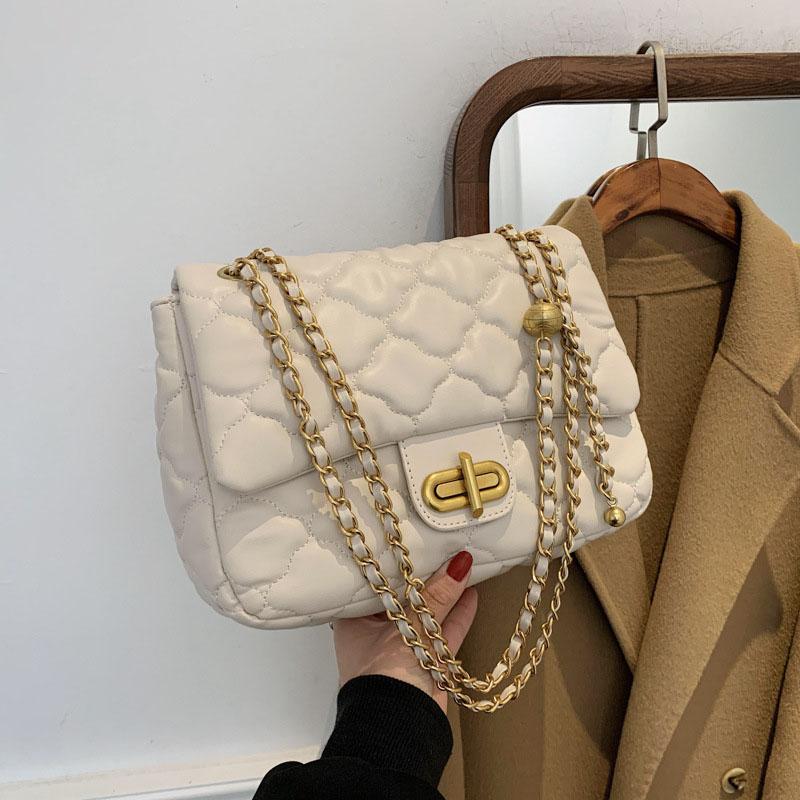 

2021New Lingge Chain Crossbody Bag Phone Pack Purse For Woman Shoulder Bags Luxury Soft Leather Subaxillary Bag Female Handbag, Wine red