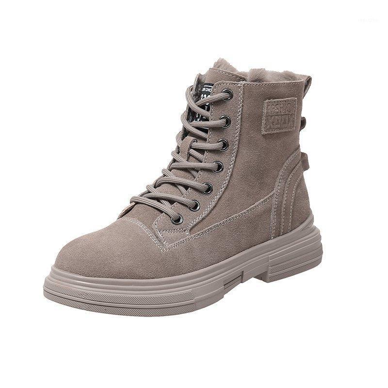 

2021 NEW Women's Shoes Winter Boots Black Brown Women's Boots Short Plush Female Women Shoes Round Toe Brand Ankle1