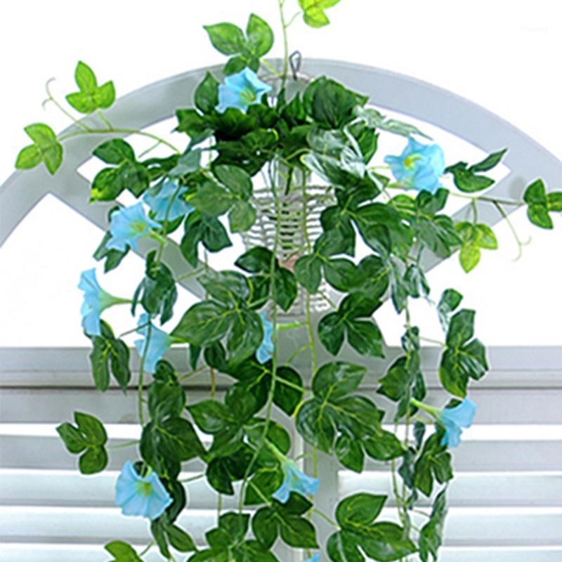 

Party Hotel Garland Garden Office Vine String Living Room Gift Morning Glory Artificial Plant Home Decor DIY Wall Hanging1, White