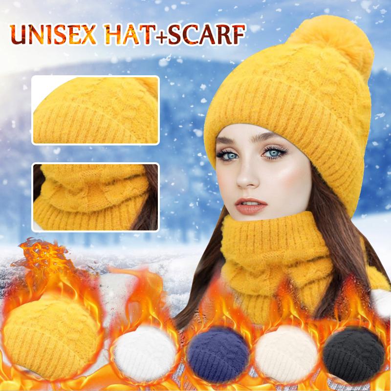 

Brand Winter Knitted Beanies Hats Women Thick Warm Beanie Skullies Hat Female Knit Letter Bonnet Beanie Caps Outdoor Riding Sets, 1pcs