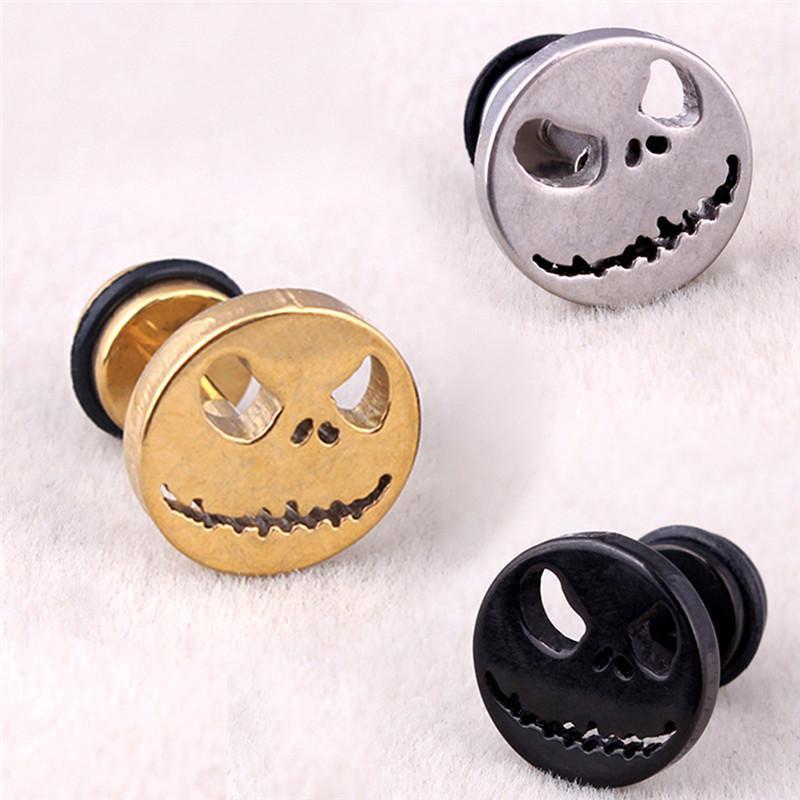

Stud Fashion Jewelry 1Pcs Skull Ghost Face Fake Ear Retro Gothic Punk Style Earrings Women Gifts 3 Colors1
