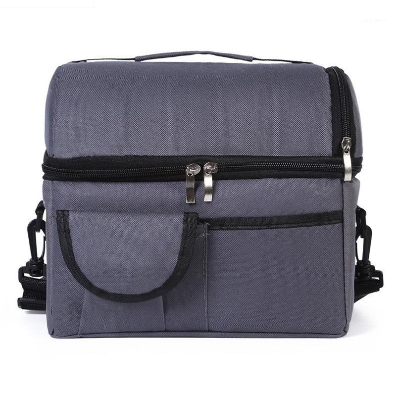 

Unisex Lunch Bag Fro School Work Office Women Men Insulated Lunch Kids Cooler Adults Box Double-layer Bag1, Black