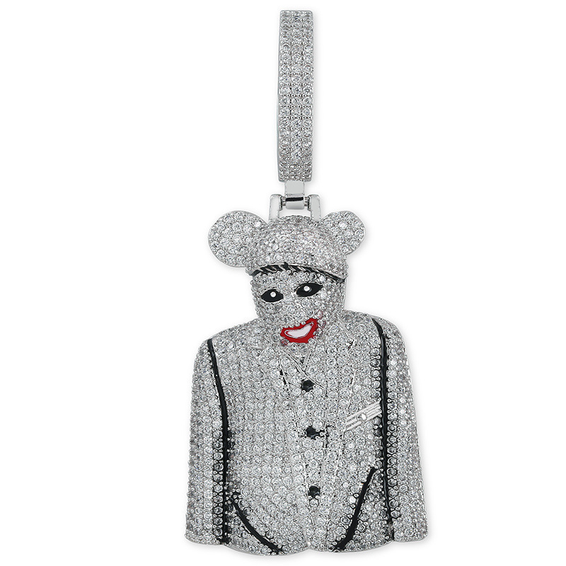 

New Clown Hip Hop Fashion Micro Pave Zircon Big Pendant Male Necklace Mgpi