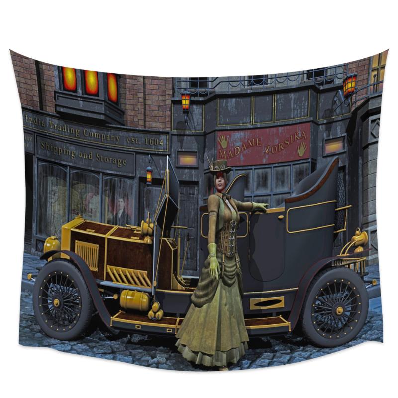 

Car Woman Retro Noble Wall Tapestry Cover Beach Towel Picnic Yoga Mat Home Decoration