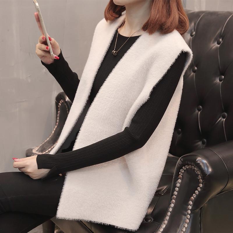 

Fashion faux fur vest coat Women Casual street wear Jacket Waistcoat 2020 Sleeveless Elegant coat feamle Office Lady Outwear, Pink