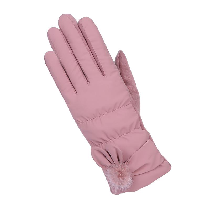 

New Women's Glovess Floral Pattern Shape Winter Fleece Gloves Ladies Windproof Cycling All Fingers Gloves Female Screen