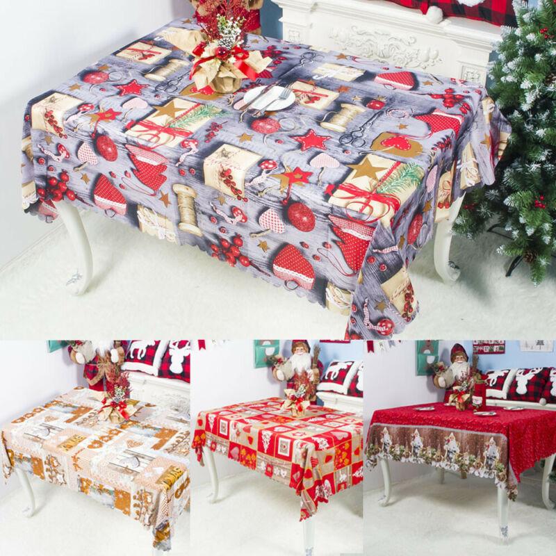 

Christmas Tablecloth Table Cover Table Holiday Xmas Dinner Party Decor NEW