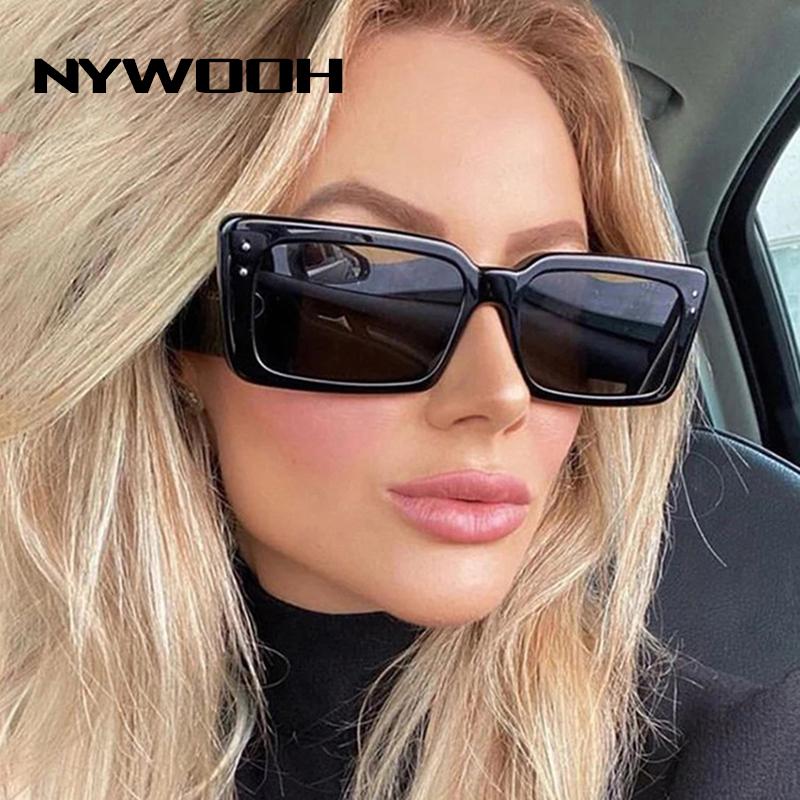 

Sunglasses NYWOOH Square Women Travel Small Rectangle Sun Glasses Men Woman Eyeglasses Vintage Retro Eyewear