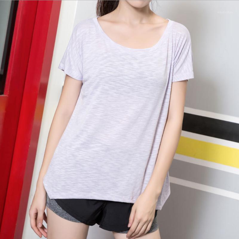 

Size Loose Yoga Top Round Neck Style Fitness Running Shirt Women Yoga Tops Shirts Workout Top Sport T-Shirts 3XL1, Black