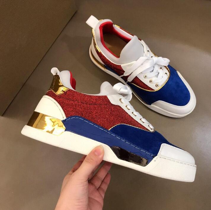 

New Fashion Designer Red Bottom Skate Trainers Man Woman Sports Flats Skateboarding RED Sole Sneakers Aurelien Low Casual Shoes, Other