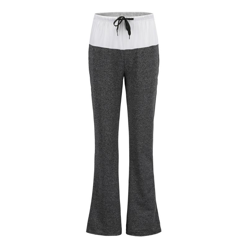 

New Loose Leggings Elastic Women Wide Leg Dancing Yoga Long Pants Waist Drawstring Womans Patchwork Pants Yoga Sportwear, Grey