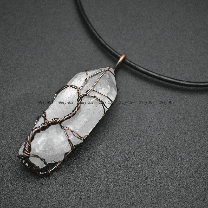 

Long Point Irregular Winding Pendant Natural Crystal Mineral Healing Crystals Magical Necklace Vintage Party Gift