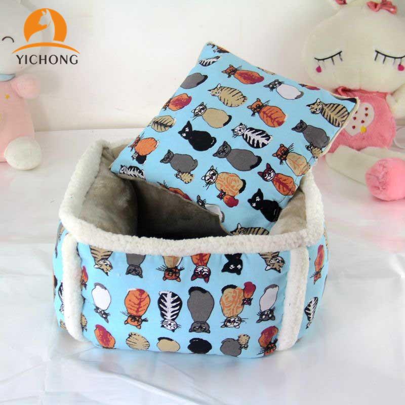 

YICHONG Winter Soft Warm Dog Puppy House New Square Cat Beds Deep Sleep Pet Nest High Tube Cat Nest Pet Supplies YH206