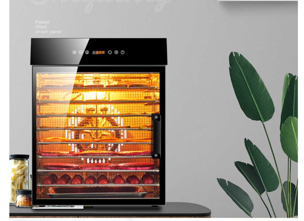 

Dehydration Dryer Dried Fruit Machine Household and Commercial Smart Touch 8-layer Capacity Visual Door Lighted