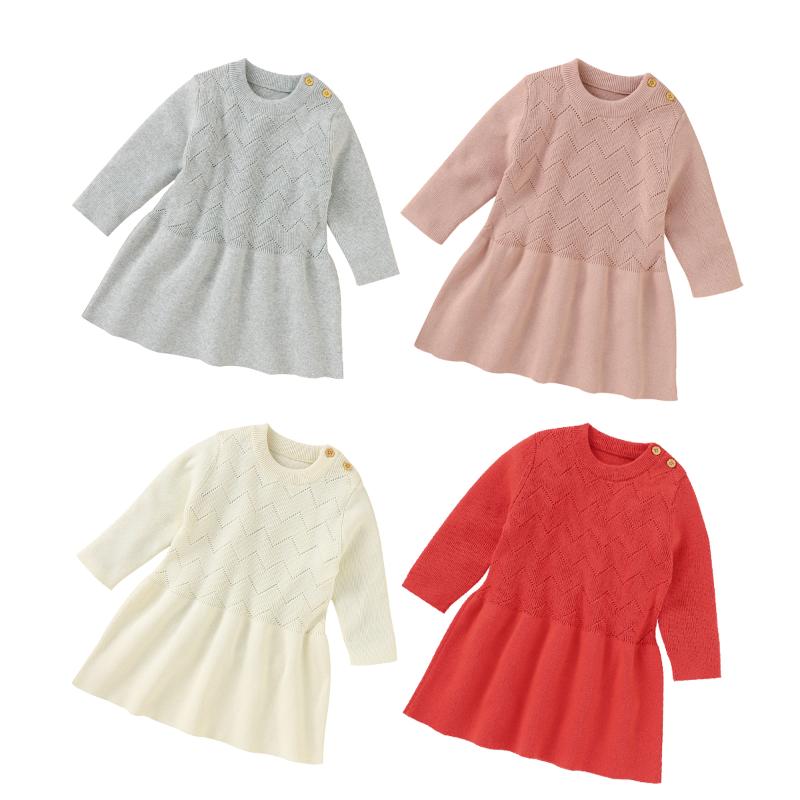 

Toddler Baby Girl Knit Sweater Dress Cute Kids Solid Ruffle Long Sleeve Dresses Top Fall Winter Warm Outfits Clothes, Gray