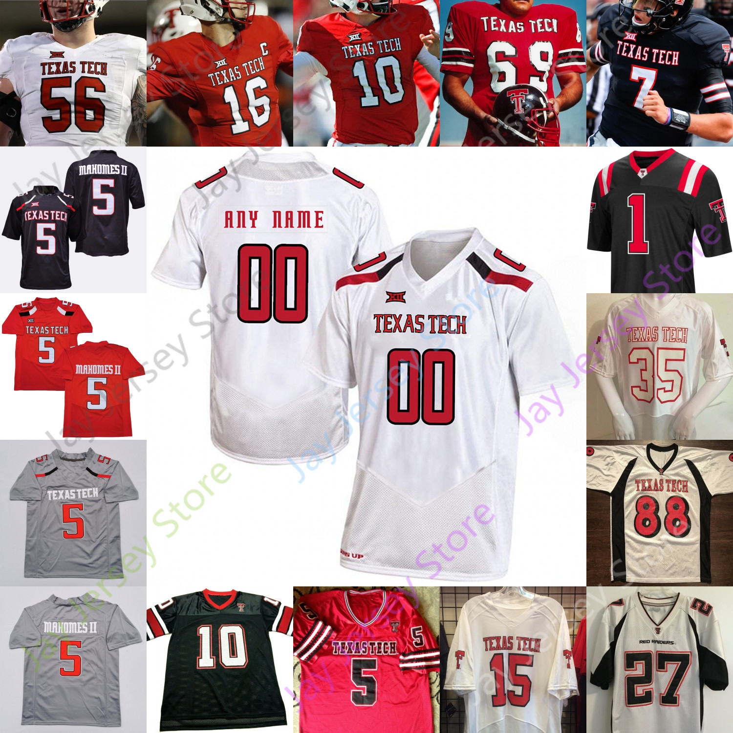 

Texas Tech TTU Football Jersey NCAA College Ja'Deion High Tony Jones Eli Howard Erik Ezukanma T.J. Vasher Jordyn Brooks Michael Crabtree, Red iii