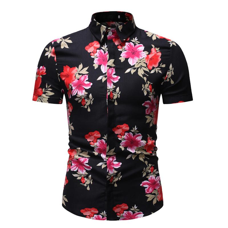 

2020 Summer Short Sleeve Print Shirts Men Casual Clothing Camisa Femenina camisas masculina Male Hawaiian Beach Printed Shirt, As show