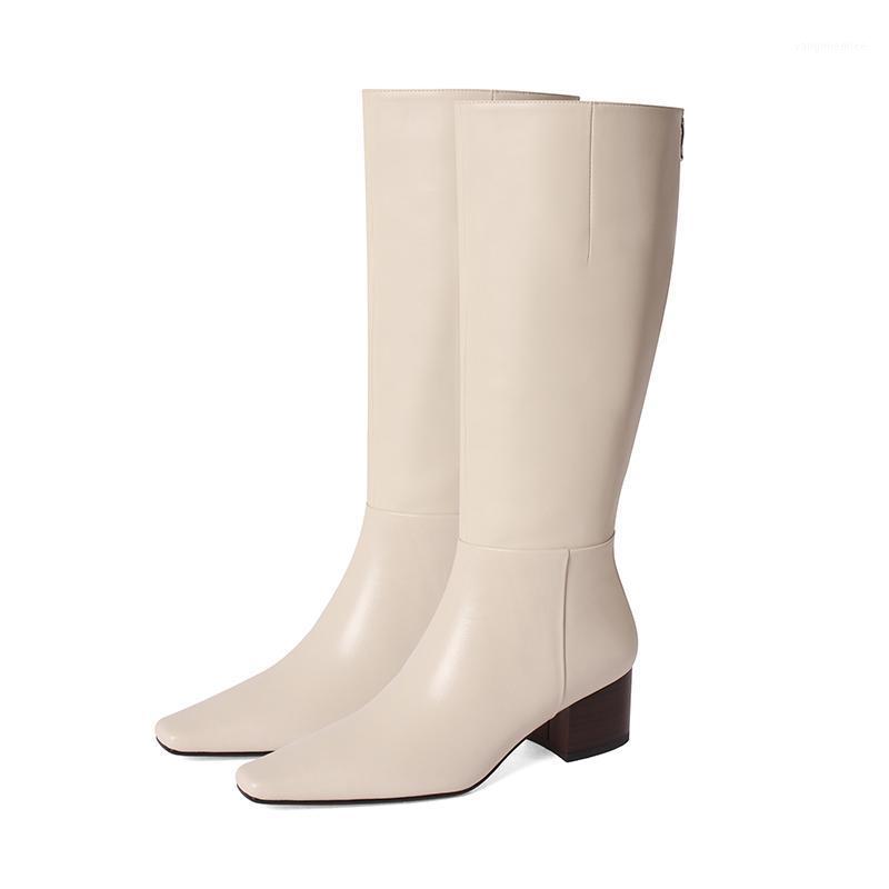 

High Heels boots Genuine Leather Women's knee high Boots Fashion Autumn Winter For Women Party Casual Shoes Woman1, Beige