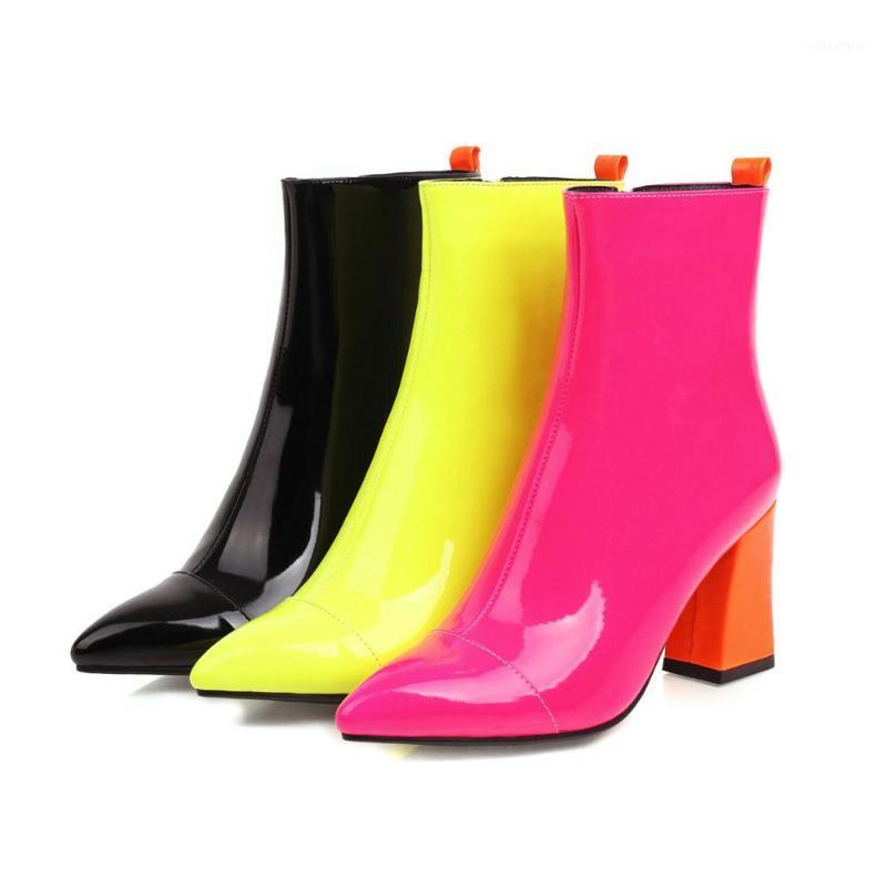 

Lady Boots Boots-Women Autumn Shoes Winter Footwear Luxury Designer Round Toe Zipper 2020 Mid Calf Fashion High Heel1