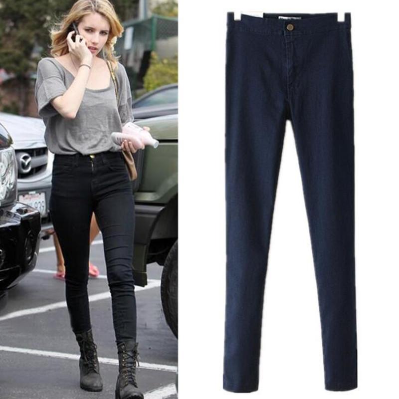 

Skinny Jeans For Women Stretch High Waist Pencil Denim Jeans Pants Trousers Female Casual Slim Jeggings Summer Autumn 2020, Black