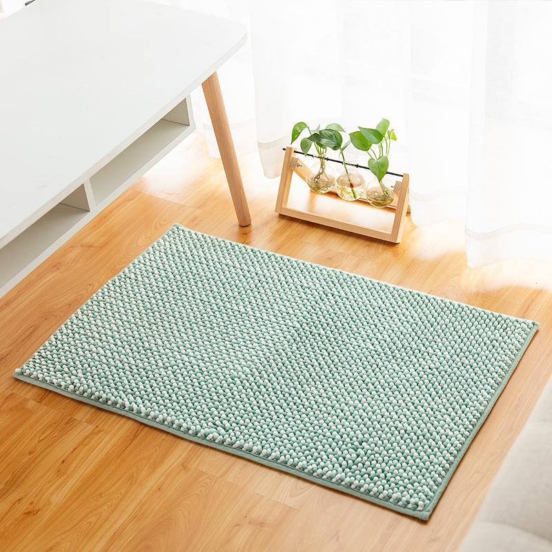 

Solid Color Bathroom Carpets Non-slip Bath Mat Pure Chenille Bathtub Floor Towel Rug Entrance Shower Room Doormat