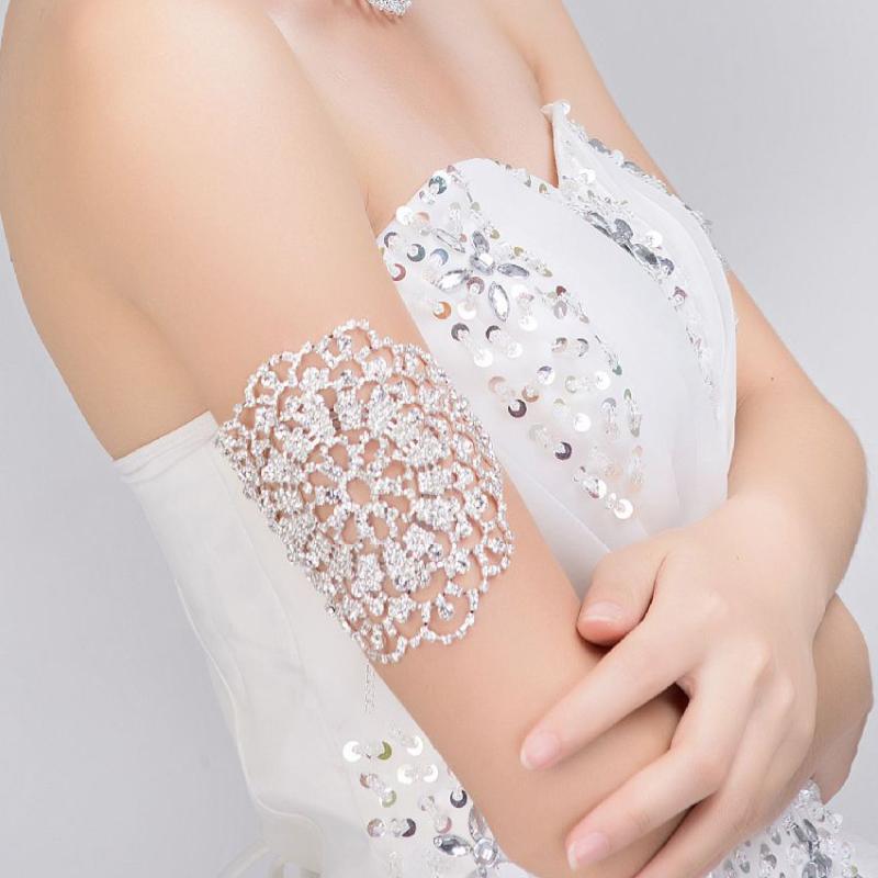 

Alloy Rhinestone Bridal Bracelet Rhinestone Hand Back Chain Women Arm Chain Double Use Bracelets Wholesale